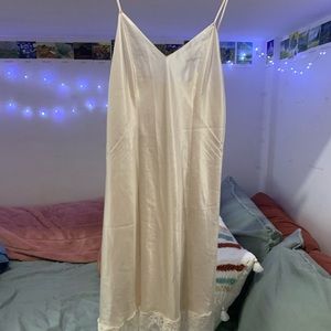 VINTAGE St. Michael Cream Slip Dress